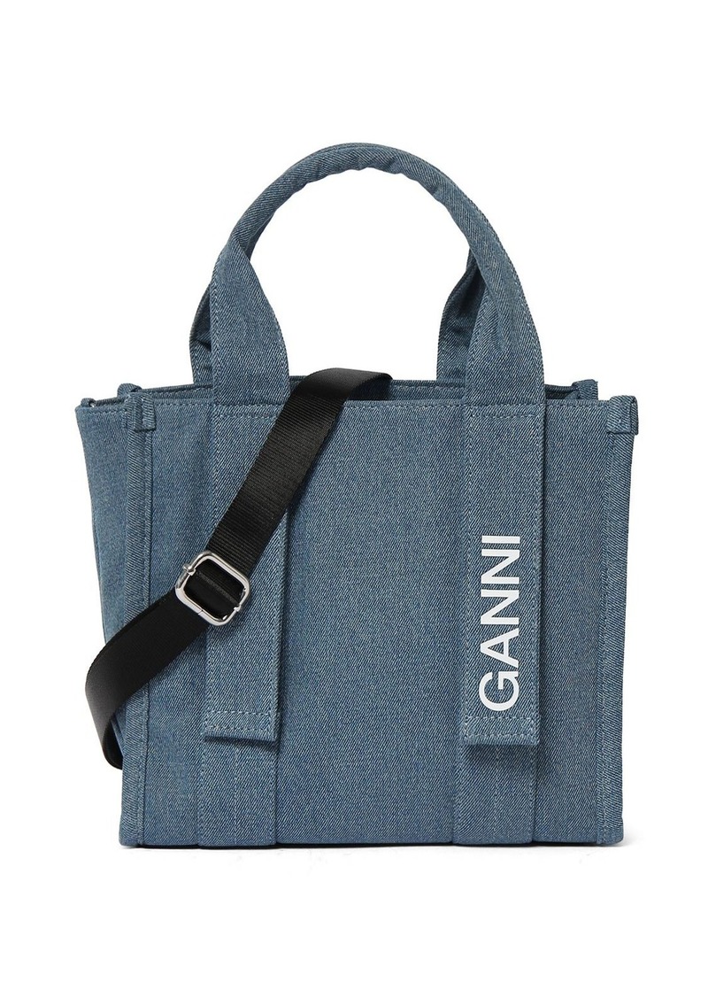 Ganni Small Recycled Poly Denim Tote Bag