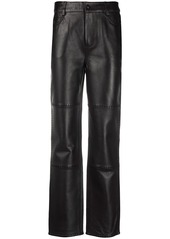 Ganni straight-leg leather trousers