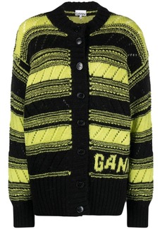 Ganni stripe-pattern knitted cardigan