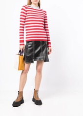 Ganni striped cable knit jumper