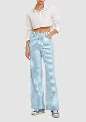 Ganni Striped Cotton Denim Jeans