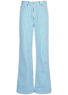 Ganni Striped Cotton Denim Jeans
