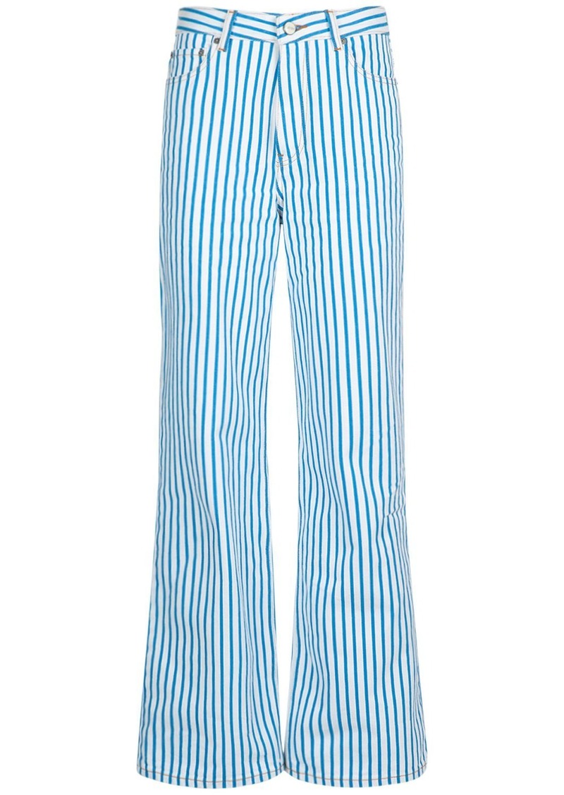 Ganni Striped Cotton Denim Jeans