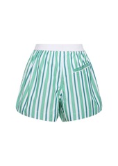 Ganni Striped Cotton Elasticated Shorts