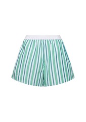 Ganni Striped Cotton Elasticated Shorts