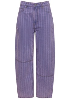 Ganni Striped Light Cotton Denim Jeans