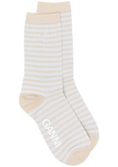 Ganni striped metallic-thread socks