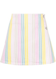 Ganni striped wrap miniskirt