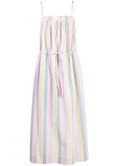 Ganni striped organic-cotton dress