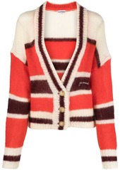 Ganni striped V-neck cardigan