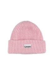 Ganni Structured Rib Knit Wool Beanie