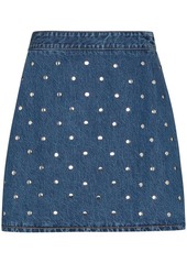 Ganni studded denim skirt