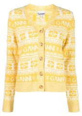 Ganni V-neck knit cardigan
