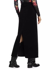 Ganni Washed Corduroy Cotton-Blend Midi-Skirt