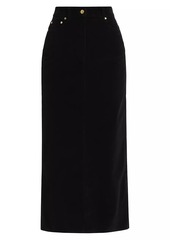 Ganni Washed Corduroy Cotton-Blend Midi-Skirt