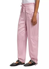 Ganni Washed Satin Paperbag Cargo Pants