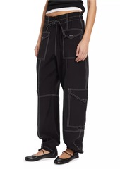 Ganni Wide-Leg Drawstring Cargo Pants