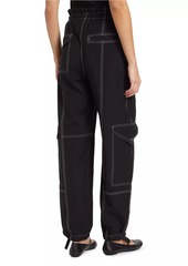 Ganni Wide-Leg Drawstring Cargo Pants