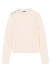 Women's Ganni Button Shoulder Cashmere Sweater