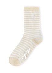 Ganni Sparkle Stripe Crew Socks
