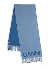 Ganni Wool Logo Scarf