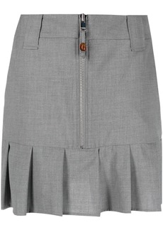 Ganni zip-up pleated mini skirt