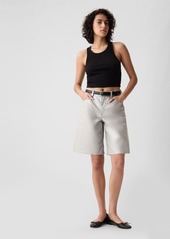 Gap "11.5"" Mid Rise Metallic Longline Denim Shorts"