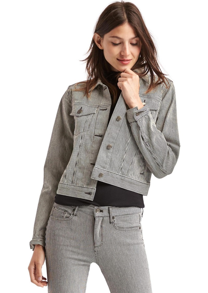 Gap 1969 railroad stripe icon short denim jacket | Outerwear