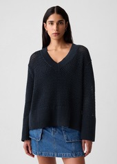 Gap 24/7 Split-Hem Crochet Sweater