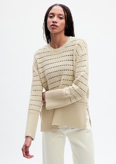 Gap 24/7 Split-Hem Crochet Sweater