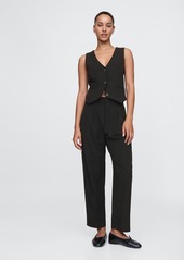 Gap 365 High Rise Brushed Twill Pleated Taper Trousers