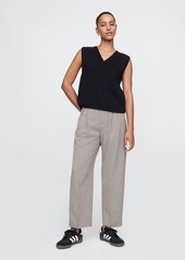 Gap 365 High Rise Brushed Twill Pleated Taper Trousers