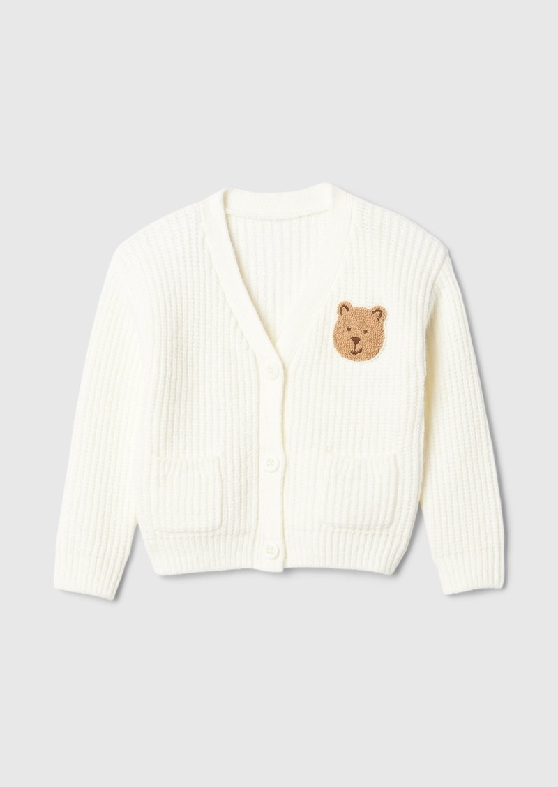 Gap Baby CashSoft Shaker-Stitch Bear Cardigan