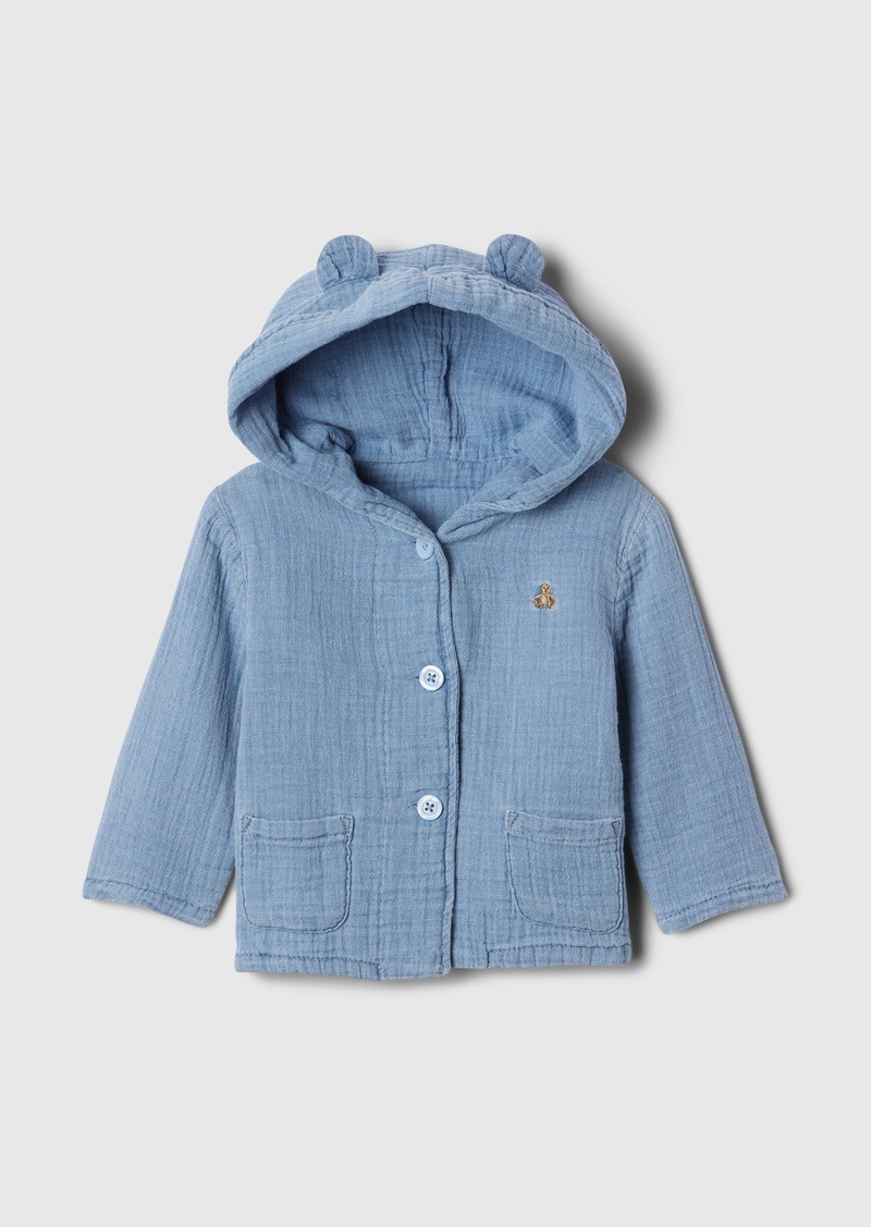 Gap Baby Crinkle Gauze Hooded Cardigan