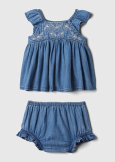 Gap Baby Embroidered Denim Outfit Set