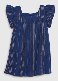 Gap Baby Crinkle Gauze Metallic Stripe Dress