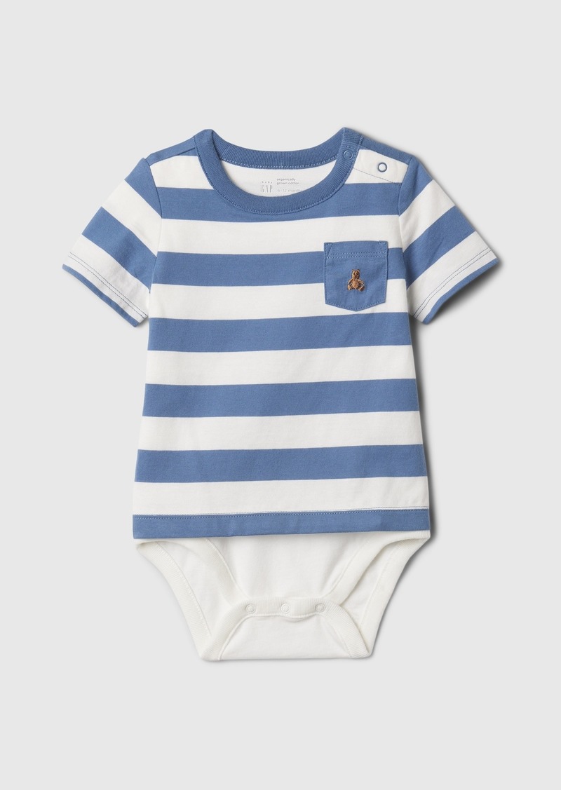 Gap Baby Organic Cotton Stripe Pocket Bodysuit