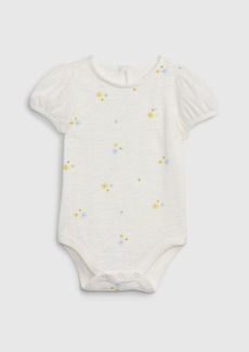 Gap Baby Puff Sleeve Floral Bodysuit