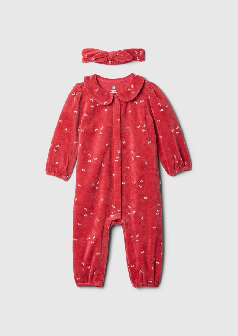 Gap Baby Velour Bow One-Piece