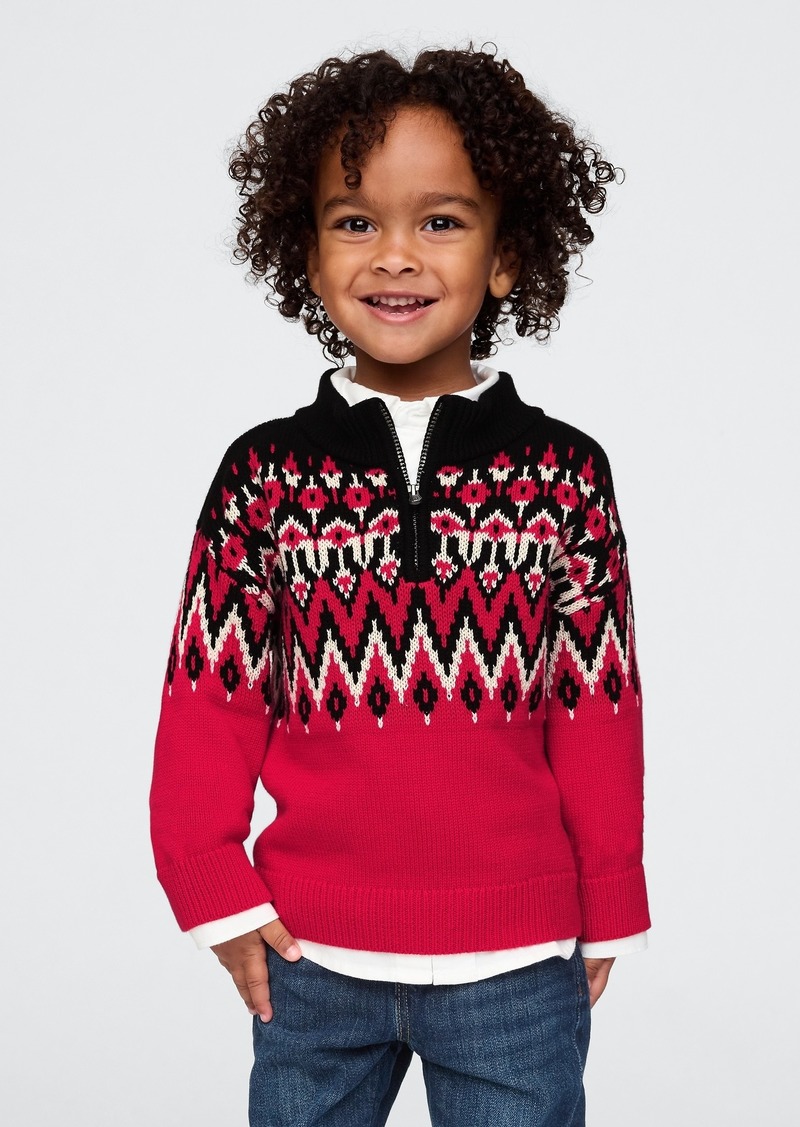 babyGap Fair Isle Half-Zip Sweater