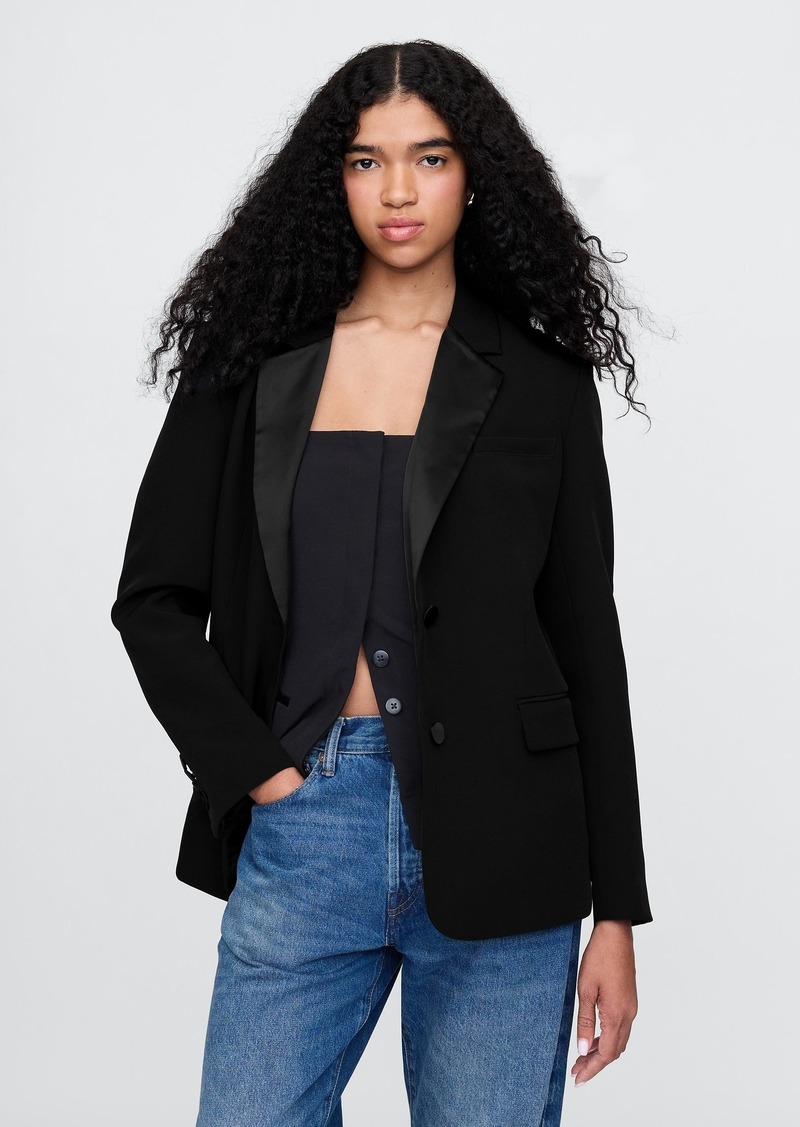 Gap BiStretch Satin-Trim Blazer