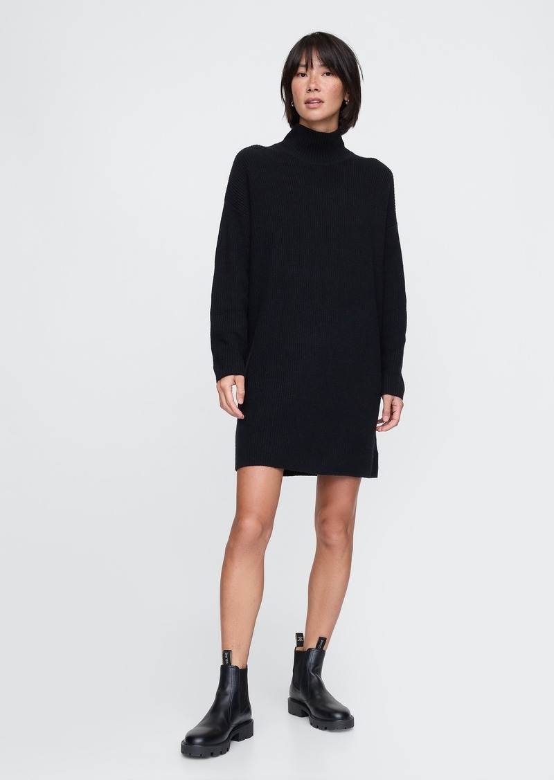 Gap CashSoft Rib Turtleneck Mini Sweater Dress