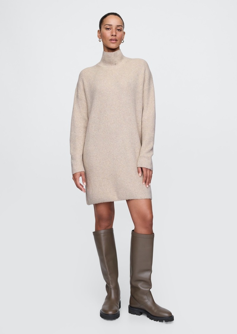 Gap CashSoft Rib Turtleneck Mini Sweater Dress