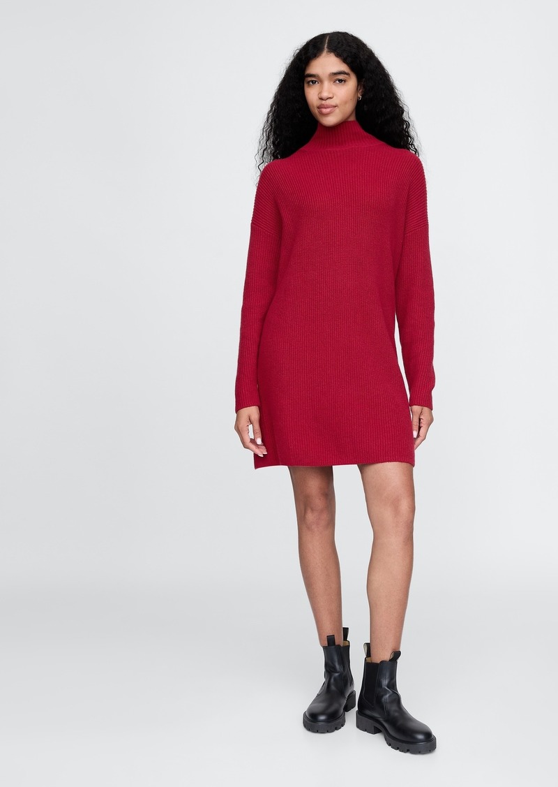 Gap CashSoft Rib Turtleneck Mini Sweater Dress