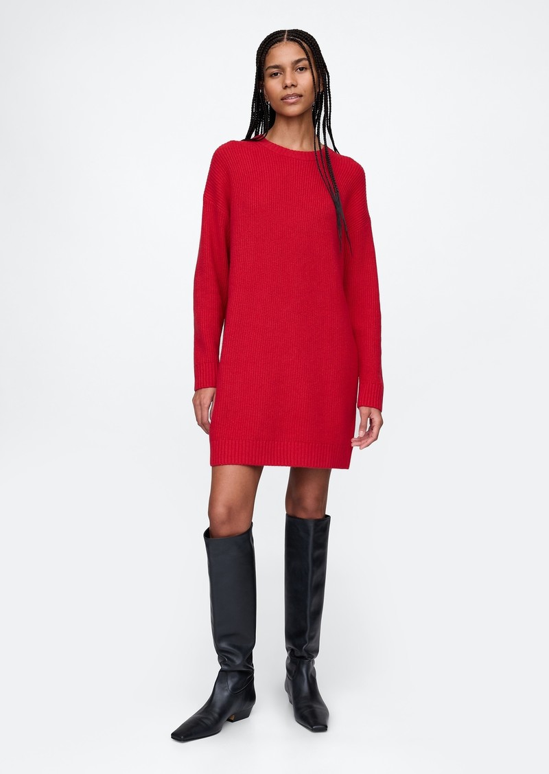 Gap CashSoft Shaker-Stitch Mini Sweater Dress