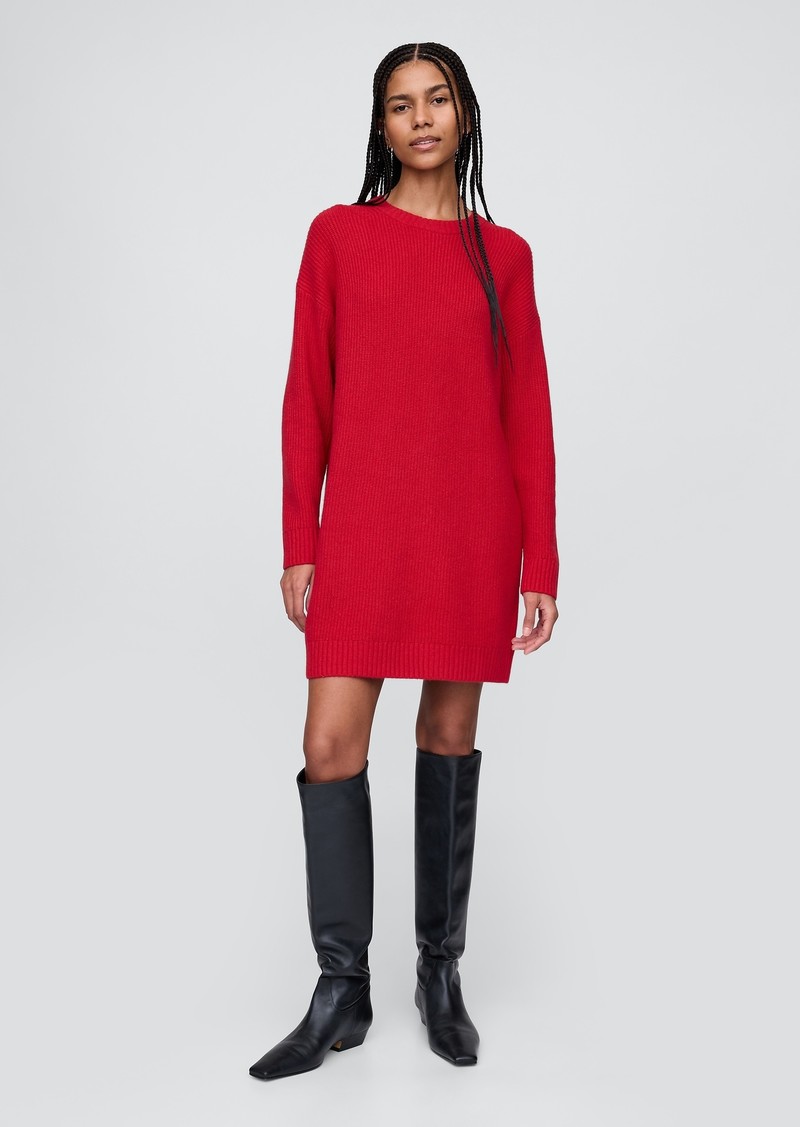 Gap CashSoft Shaker-Stitch Mini Sweater Dress