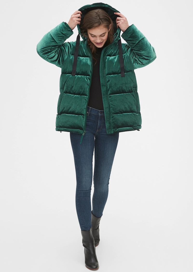 gap green puffer jacket