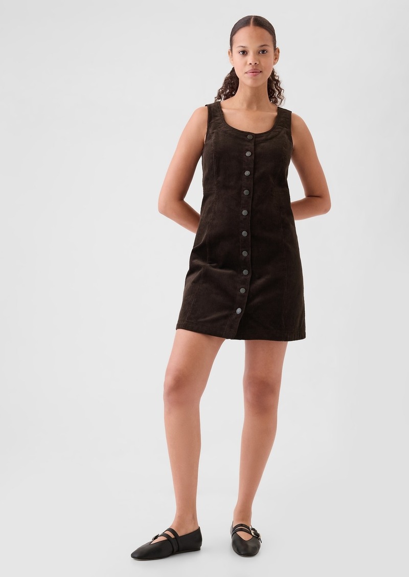 Gap Corduroy Button Mini Dress