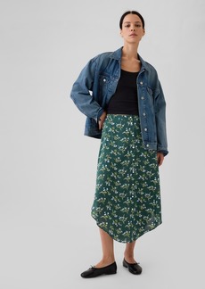 Gap Crepe Handkerchief Hem Midi Skirt