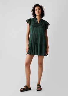 Gap Crinkle Gauze Embroidered Mini Dress